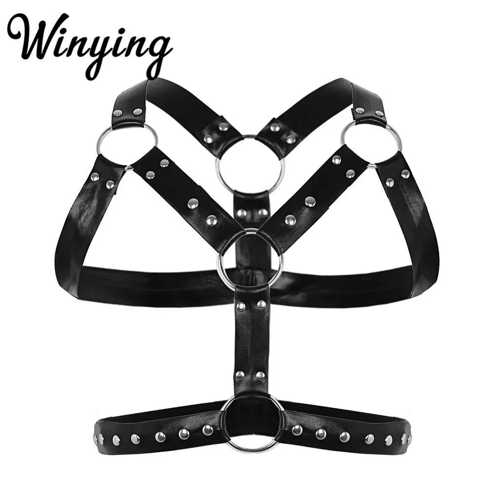 

Черные латексные сексуальные ремни для мужчин, ремни в стиле панк, готический костюм, гей-белье, Клубное женское белье, ремни для бандажа