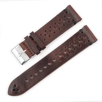 vintage leather strap watch band 18mm 20mm 22mm 24mm handmade watch bracelet accessories hollow split design watchstrap for men