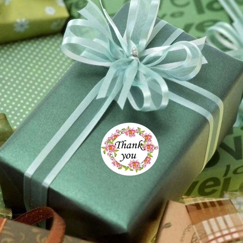 

H7JF 500Pcs Thank You Labels Thank You Sticker 1.0'' Round Sticker for Small Business