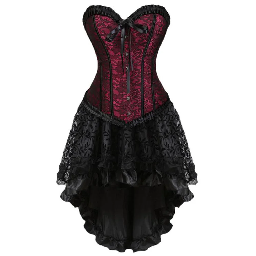 Черное готическое платье в викторианском стиле стимпанк комплект из 2 предметов