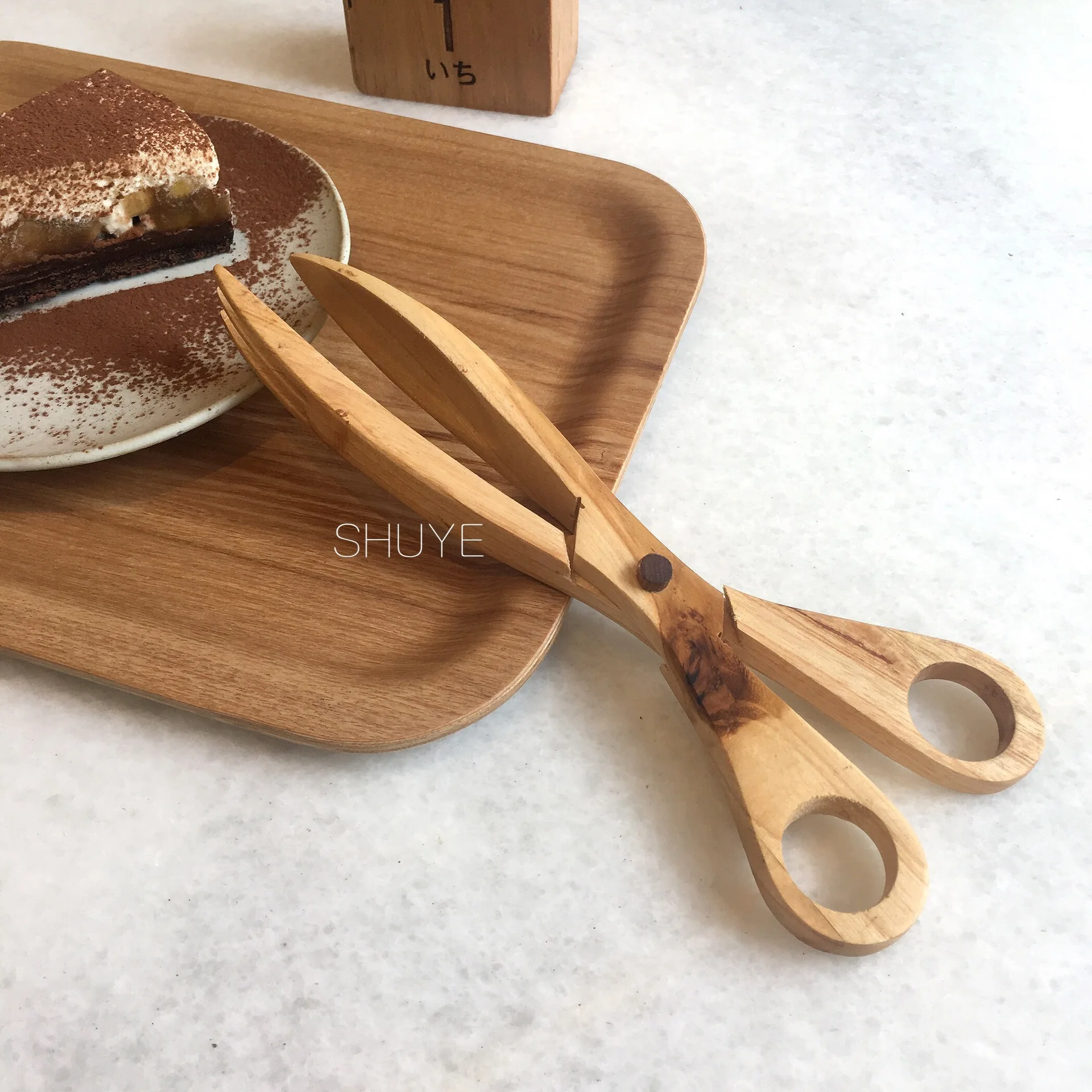 

Natural Environmental Protection Wooden Food Clip Steak Clip Bread Clip Dessert Pastry Salad Tongs Kitchen Cooking Tools