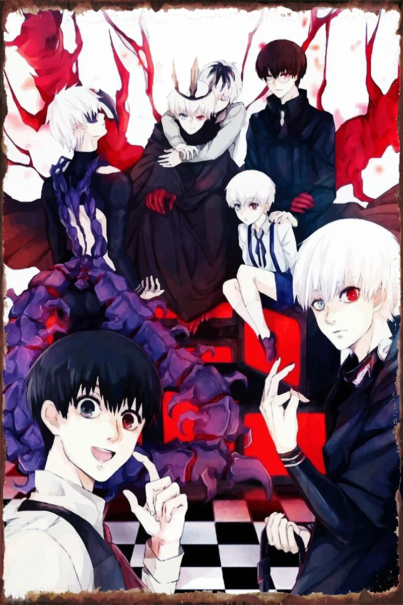 

Токийский Гуль, винтажный металлический знак, жестяная вывеска, оловянные пластины, декор для стен, декор для комнаты, ретро для искусства, м...