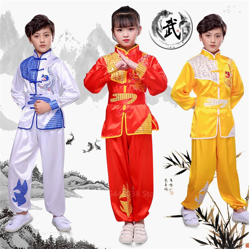 Традиционная китайская одежда Wushu униформа тайцзи детские костюмы кунг-фу