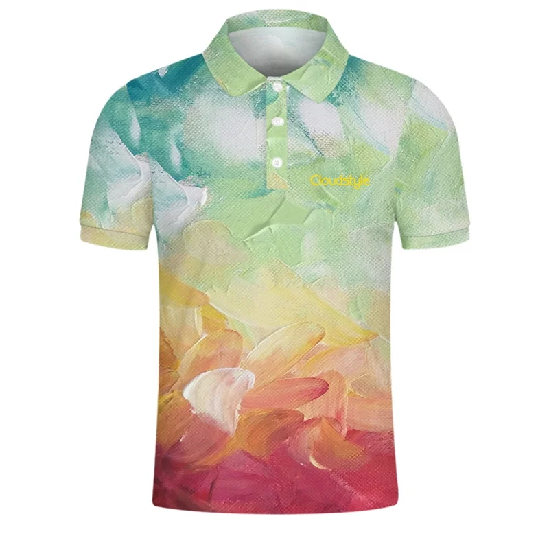 Рубашка поло мужская с отложным воротником и 3D принтом черепа|Поло| |