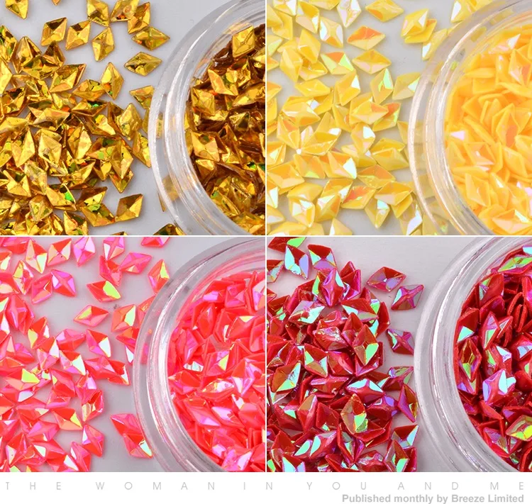 12 коробок Ромб Дизайн Лазерная симфония Блестки для ногтей блестки 3D украшения