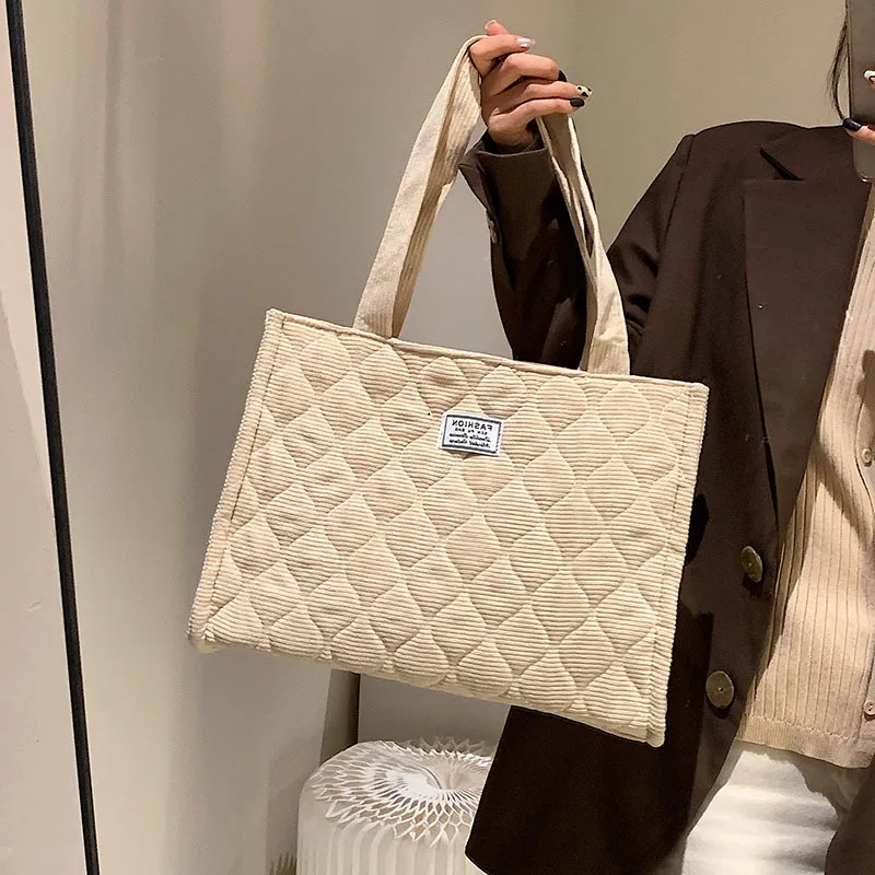 

Fashion Women Handbags High Quality Ladies Large Capacity Corduroy Shoulder Messenger Bags Casual Female Tote Shopping Bag New