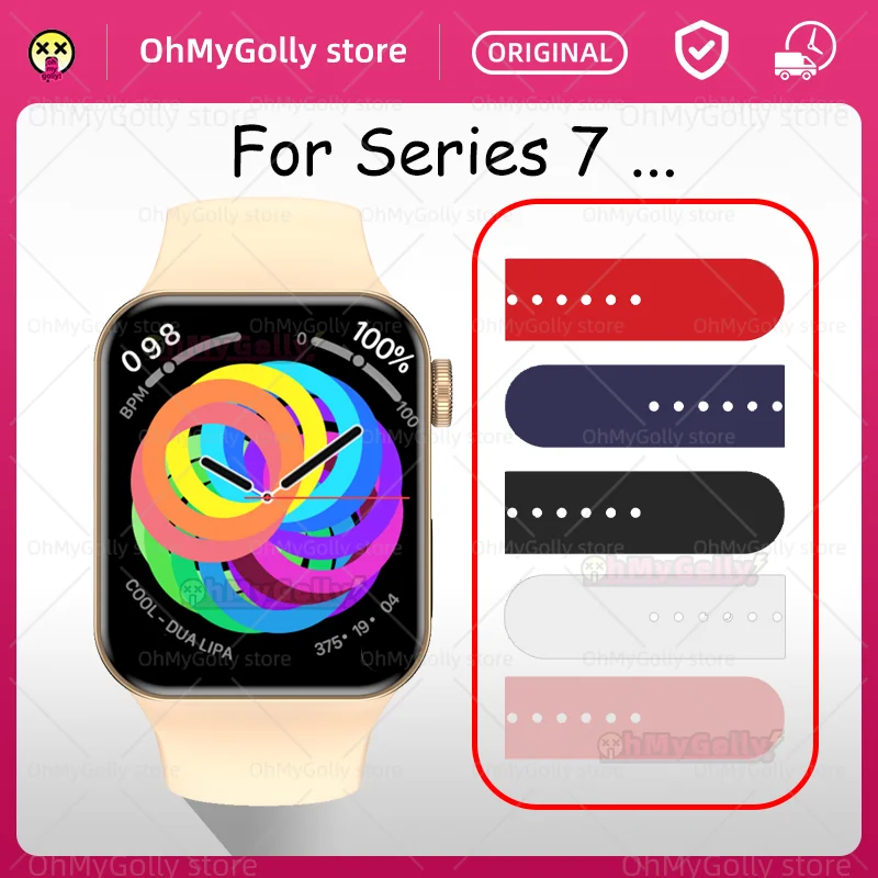 

SmartWatch Silicone silica gel strap bands For series 7 W37 IWO7 I7 Z36 M36 pro plus DT100 PRO MAX HW22 W46 series7 smart watch