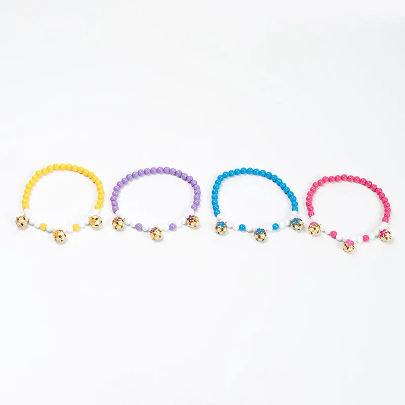 

New pet necklace, cat and dog accessories, collar, pearl hollow multicolor belt, bell, fashion pet multicolor