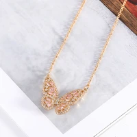 exquisite butterfly pendant necklace for women high quality brilliant ladies wedding jewelry elegant chic party necklace ht170