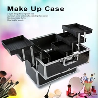 large cosmetic organizer box make up case makeup cosmetic tools set for make up tools lockable black containing storage box