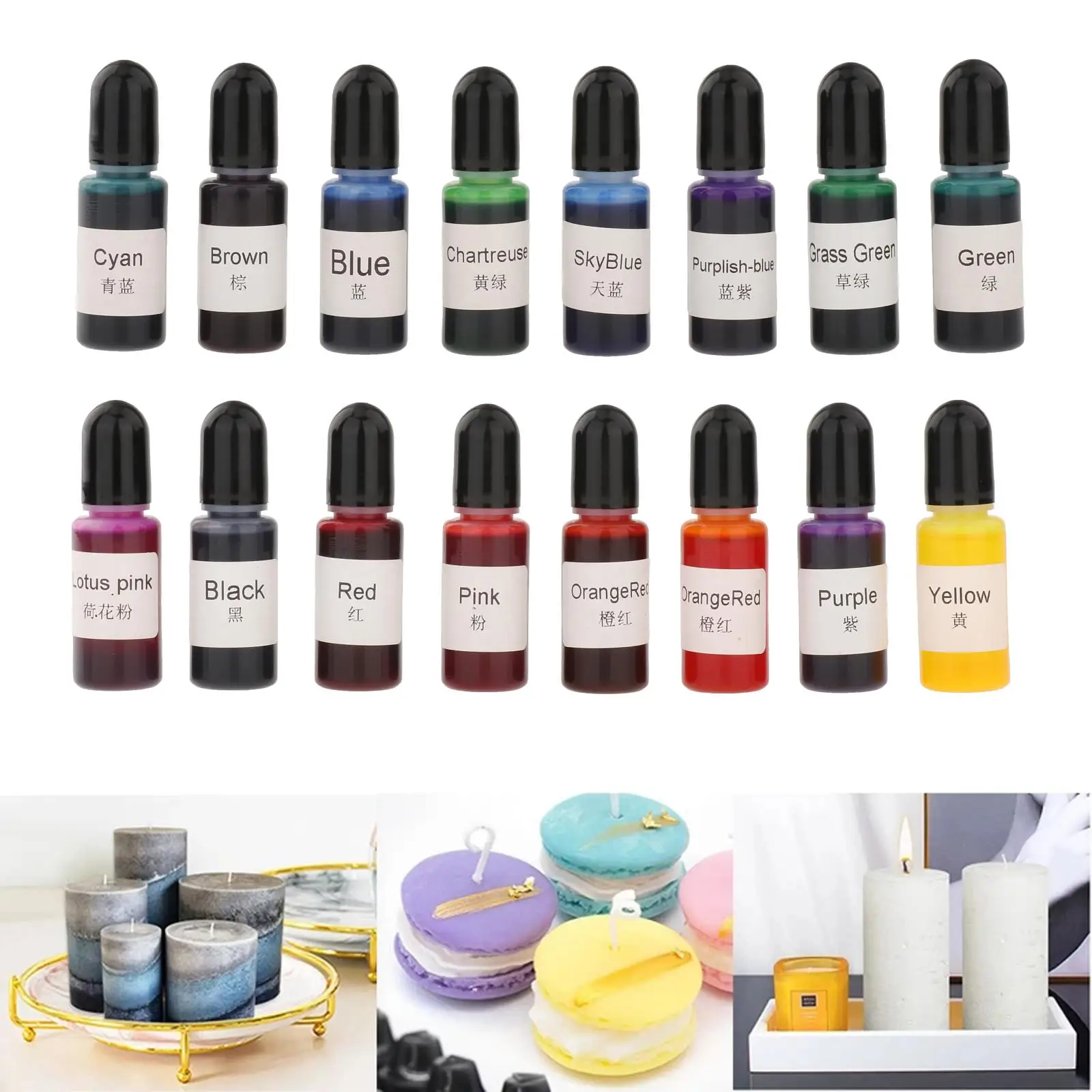 

16x Epoxy UV Resin Color Dye Colorant Liquid Pigment for Soap Candle Making