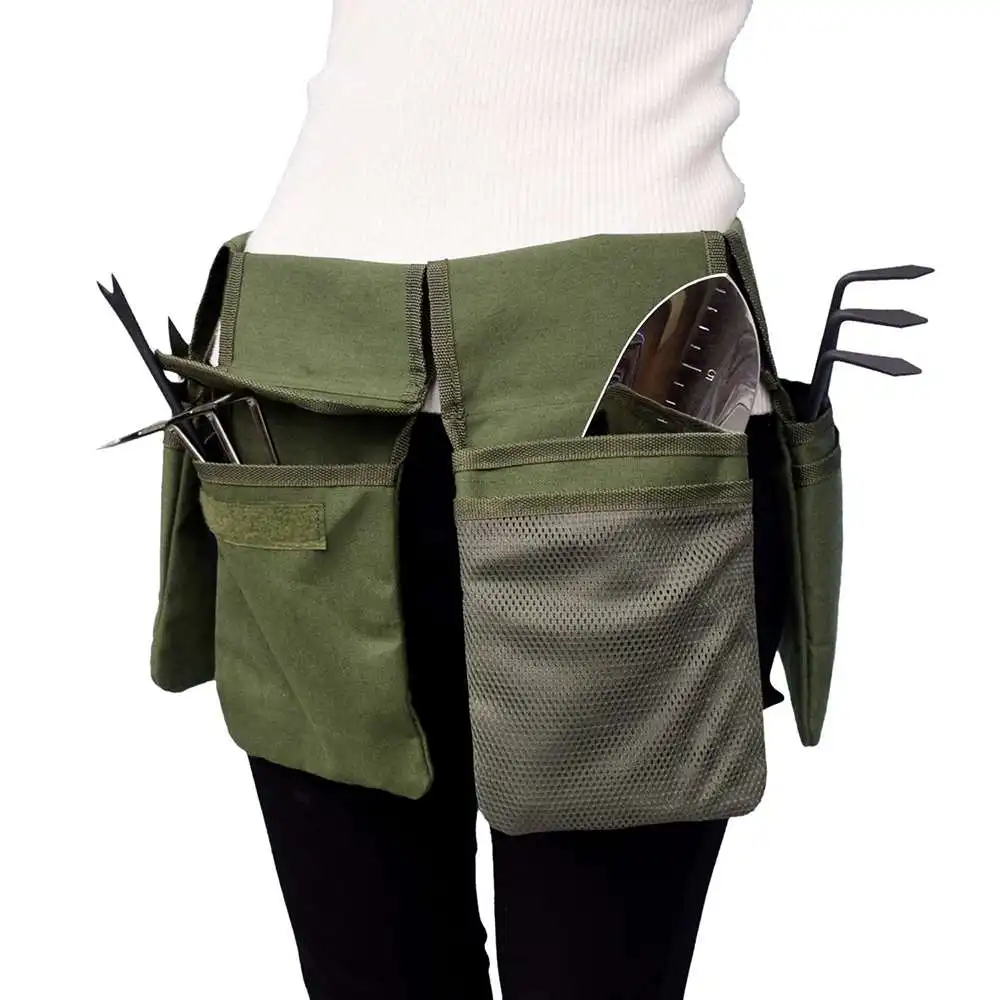 

1* Belt Pouch Bag Adjustable Utility Half Waist Gardening Apron Outdoor