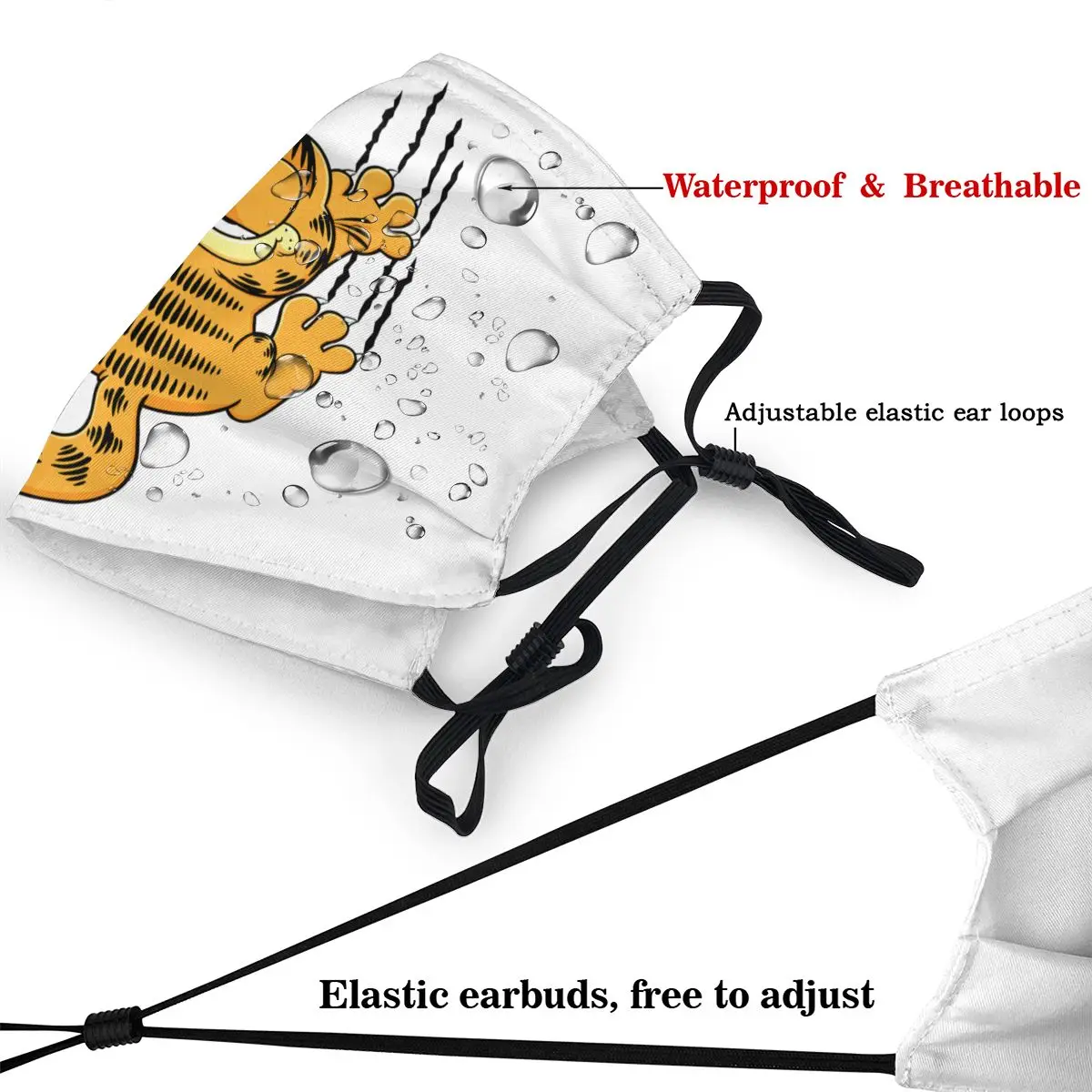 Рисунком героя мультфильма &quotГарфилд&quot когти маска против пыли с мультяшными