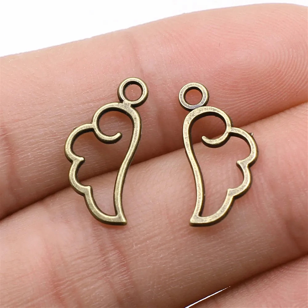 

40Pcs 18x9mm Angel Wings Charms For Jewelry Making Hand Made Jewelry Accessories Antique Bronze Color Alloy Charms