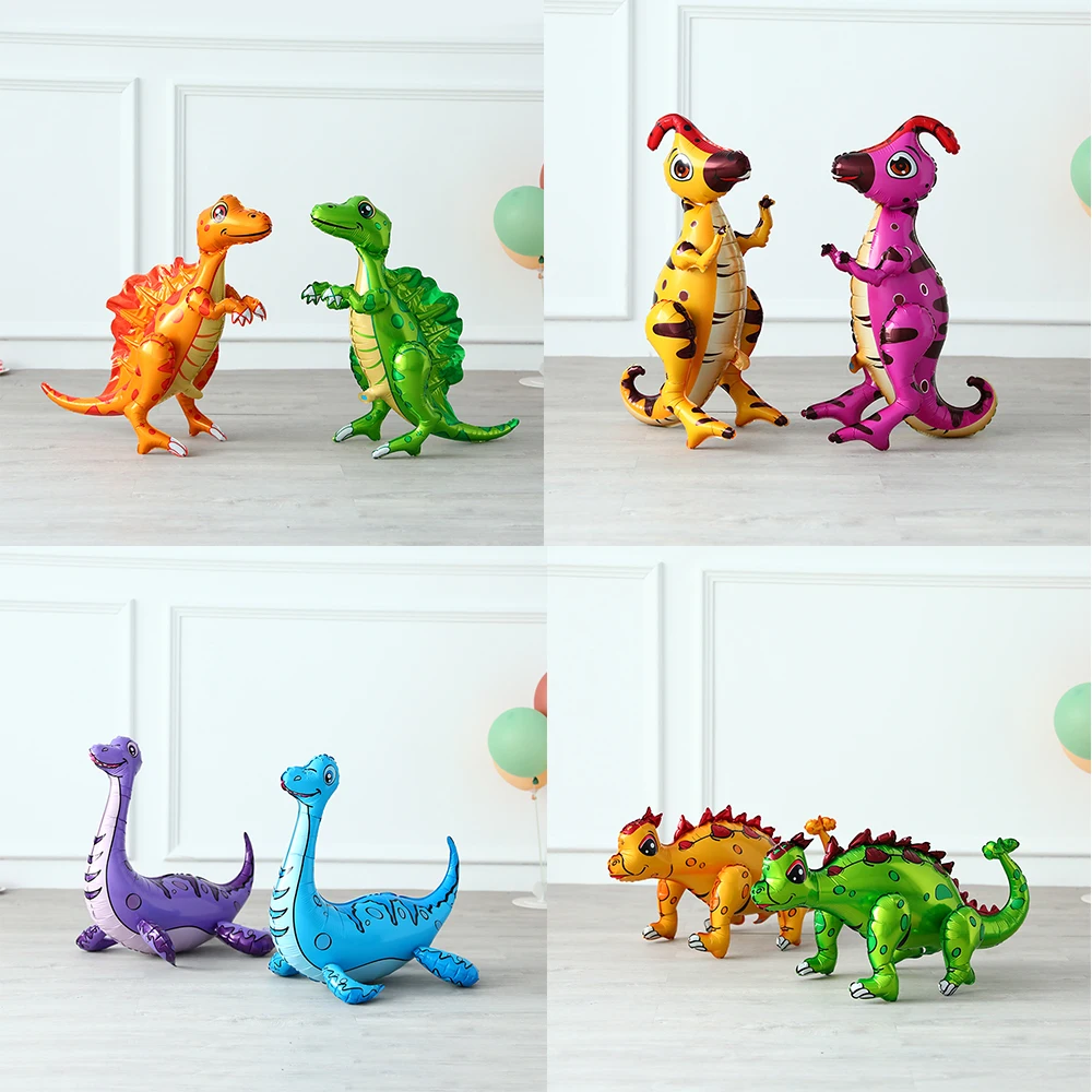 

Large 4D Walking Dinosaur Balloons Jurassic Dinosaur Party Supplies Kids Birthdays Decorations Jungle Dragon Foil Globos Toys