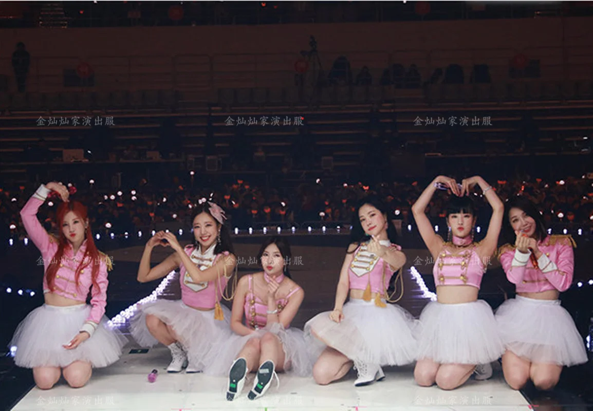 Концертные наряды женский наряд K-pop сексуальный жилет топы мини-юбка одежда для