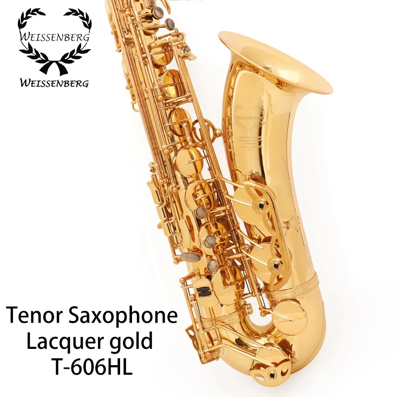 Goedkoop Weissenberg Tenorsaxofoon Bb Goudlak Sax Muzikale Professionele Saxofoon T-606hl