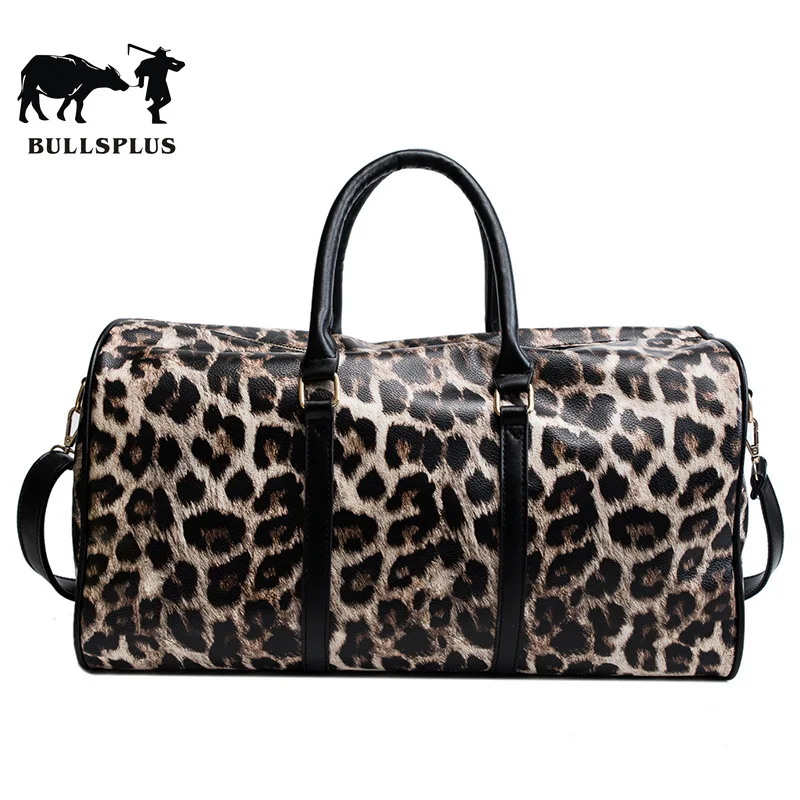 Autumn and winter 2020 new European and American fashion leopard print cylinder bag large capacity handbag pu women's bag