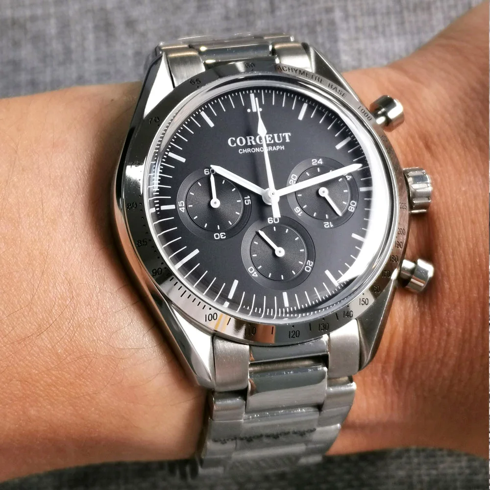 Мужские кварцевые часы с хронографом 40 мм черный/белый/синий/зеленый циферблат