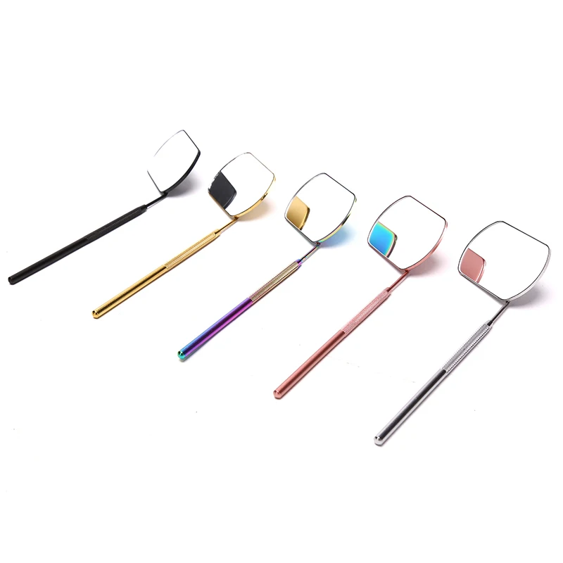 

6 Colors Eyelash Mirror Large Makeup Mirror Irregular Decorative Magnifying Cosmetic Beauty Long Handle Mirror Beauty Tools