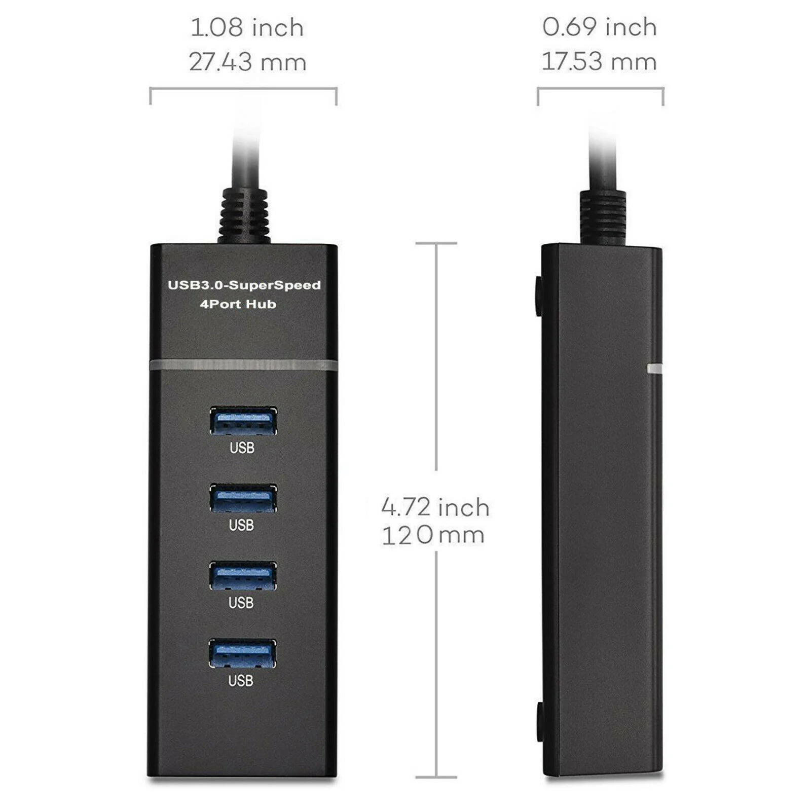 Портативное зарядное устройство SOONHUA с 4 USB-портами 3 0 дюйма USB-разветвитель со