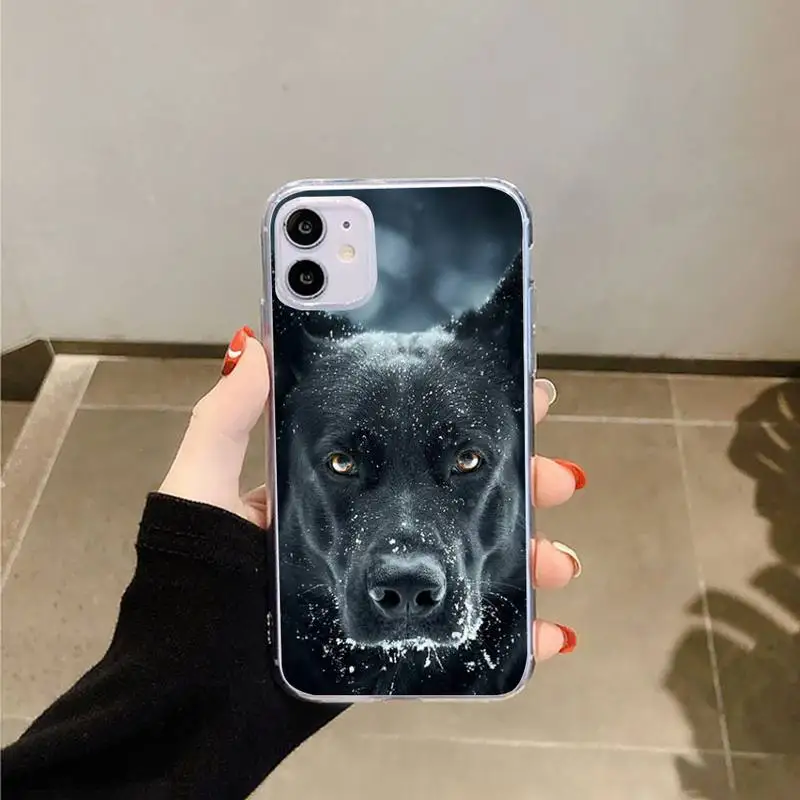 

Horror dog animal Phone Case Transparent for iPhone 6 7 8 11 12 s mini pro X XS XR MAX Plus