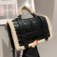 fashion plush womens handbag brands lambswool pu leather shoulder messenger bags for women 2021 designer crossbody bag purses