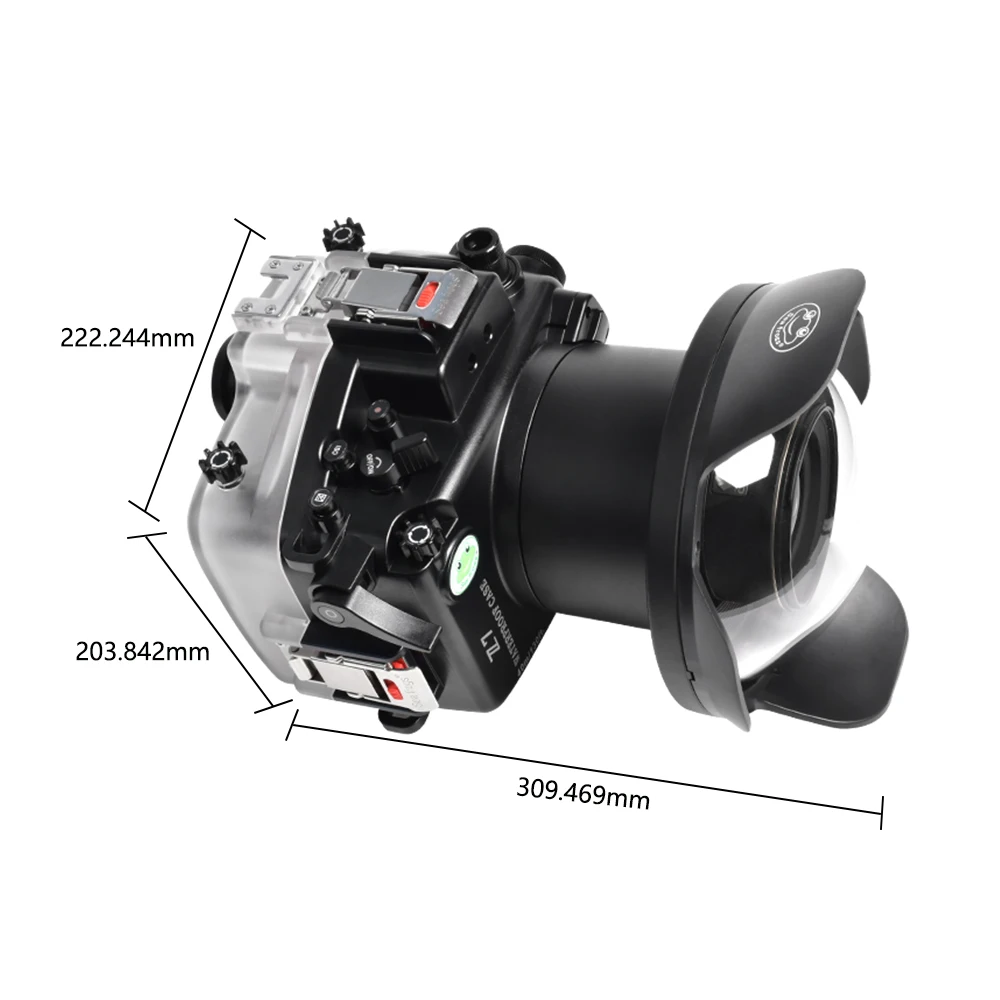 買取 Hangros-Z7防水スイミングケース,iknason水中ハウジング,深さ40m/130 Ft,魚眼,広角ポートレンズ