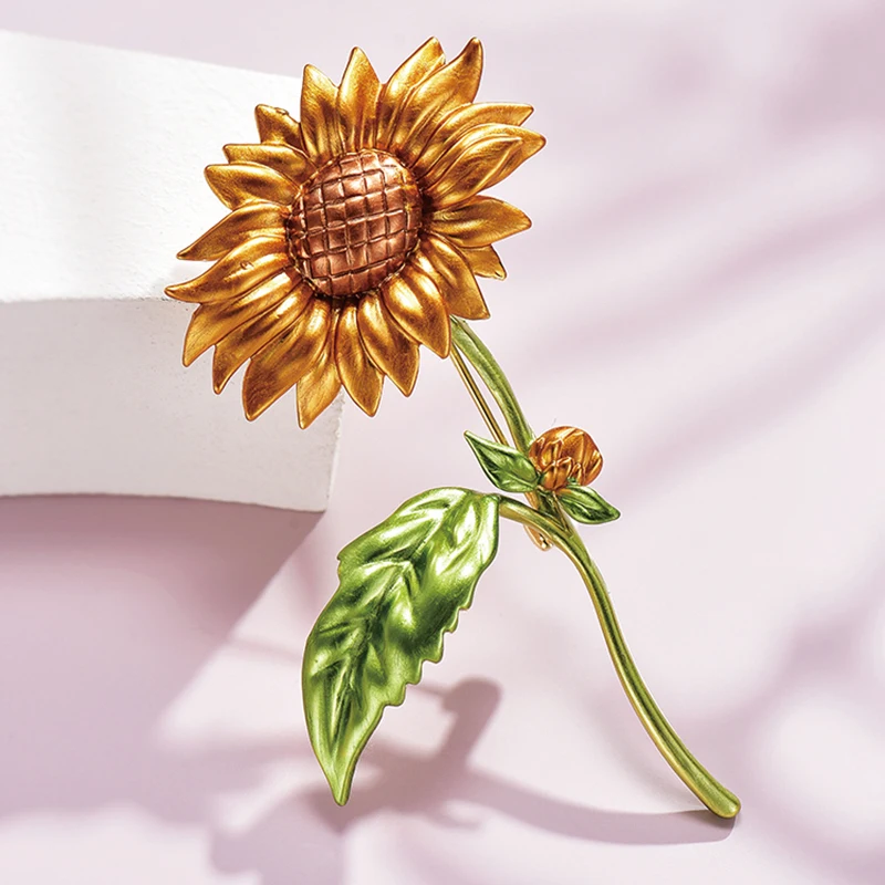 

Sunflower brooch high-end women 2021 new fashion suit pin brooch summer Japanese brooches for women