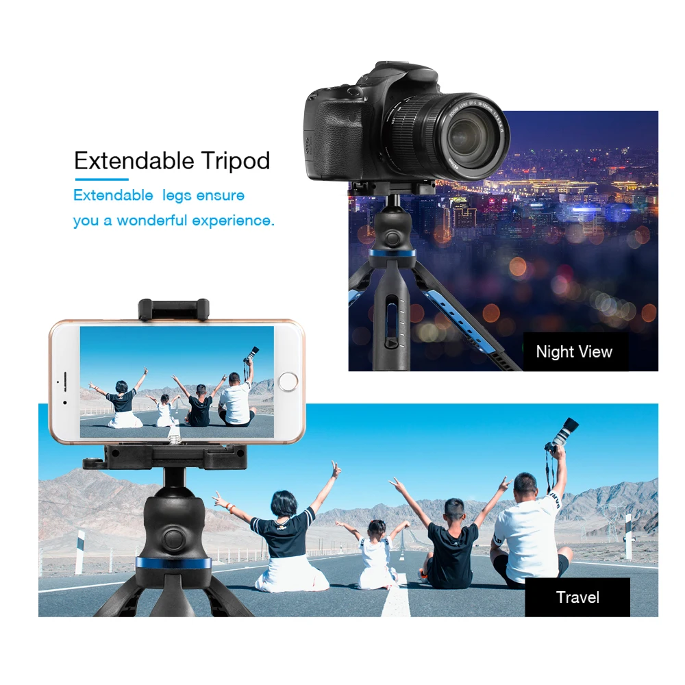 Extendable DSLR Camera Mini Tripod 2 in 1 Phone Holder Mount Tripod for iPhone Xs Max X Samsung S8 S9 S7 Canon Nikon