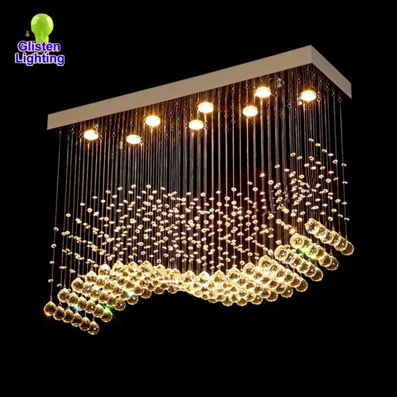 Современный светодиодный светильник с волнистым кристаллом люстра для прихожей