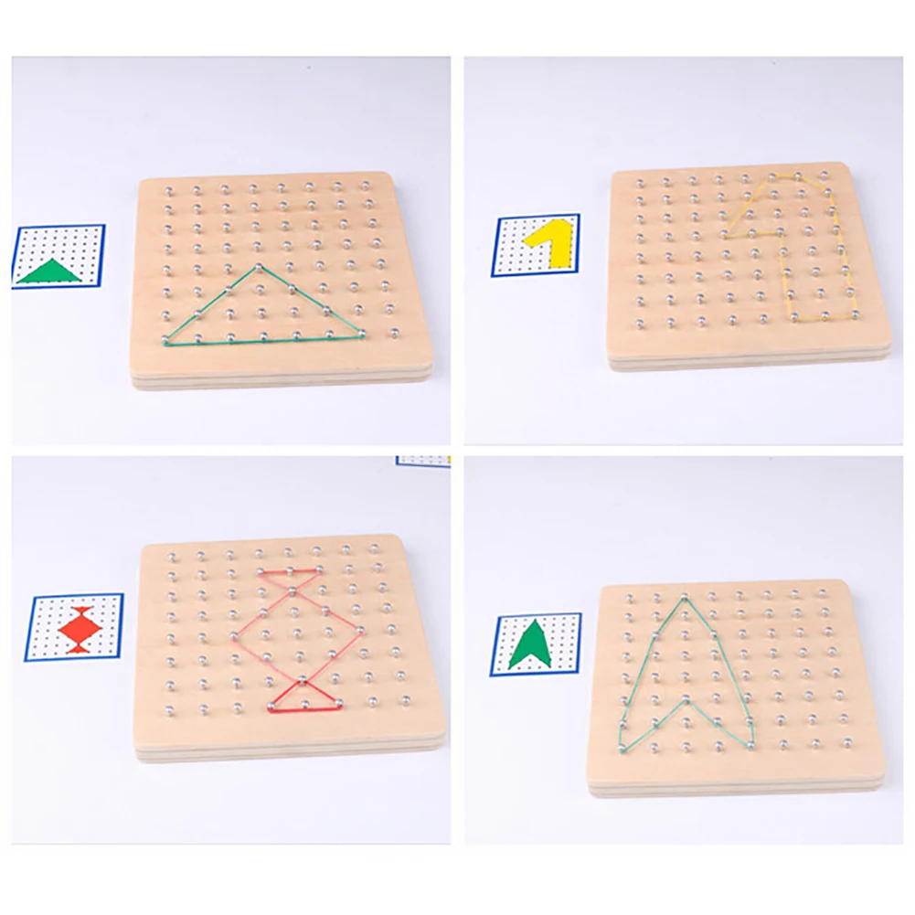 Графический резиновый галстук для ногтей Geoboard с картами для изучения математики развивающие детские игрушки использовать резиновый ремешок tmake различная форма доска для ногтей