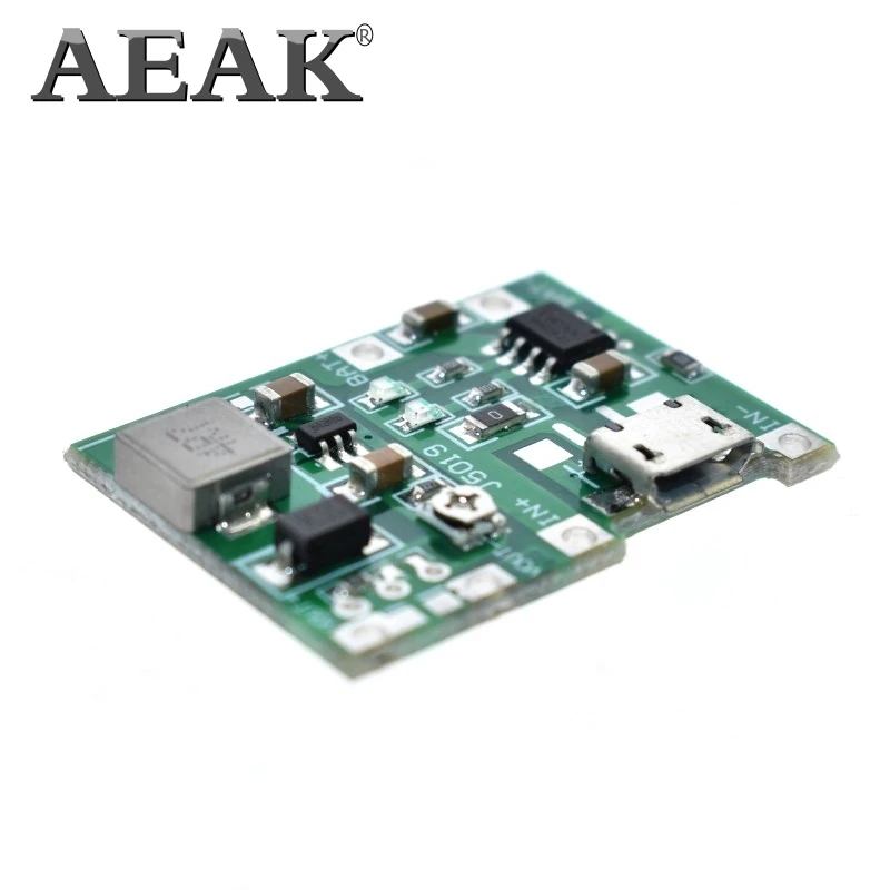 AEAK литий-ионный аккумулятор 18650 3,7 в 4,2 в зарядное устройство плата DC-DC Повышающий Модуль TP4056 DIY набор частей