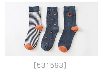 Caramella Men's Crew Socks Cotton Made Animal Jacquard Embroidery Socks Cotton 3 Pairs/Lot - Цвет: 5315931101