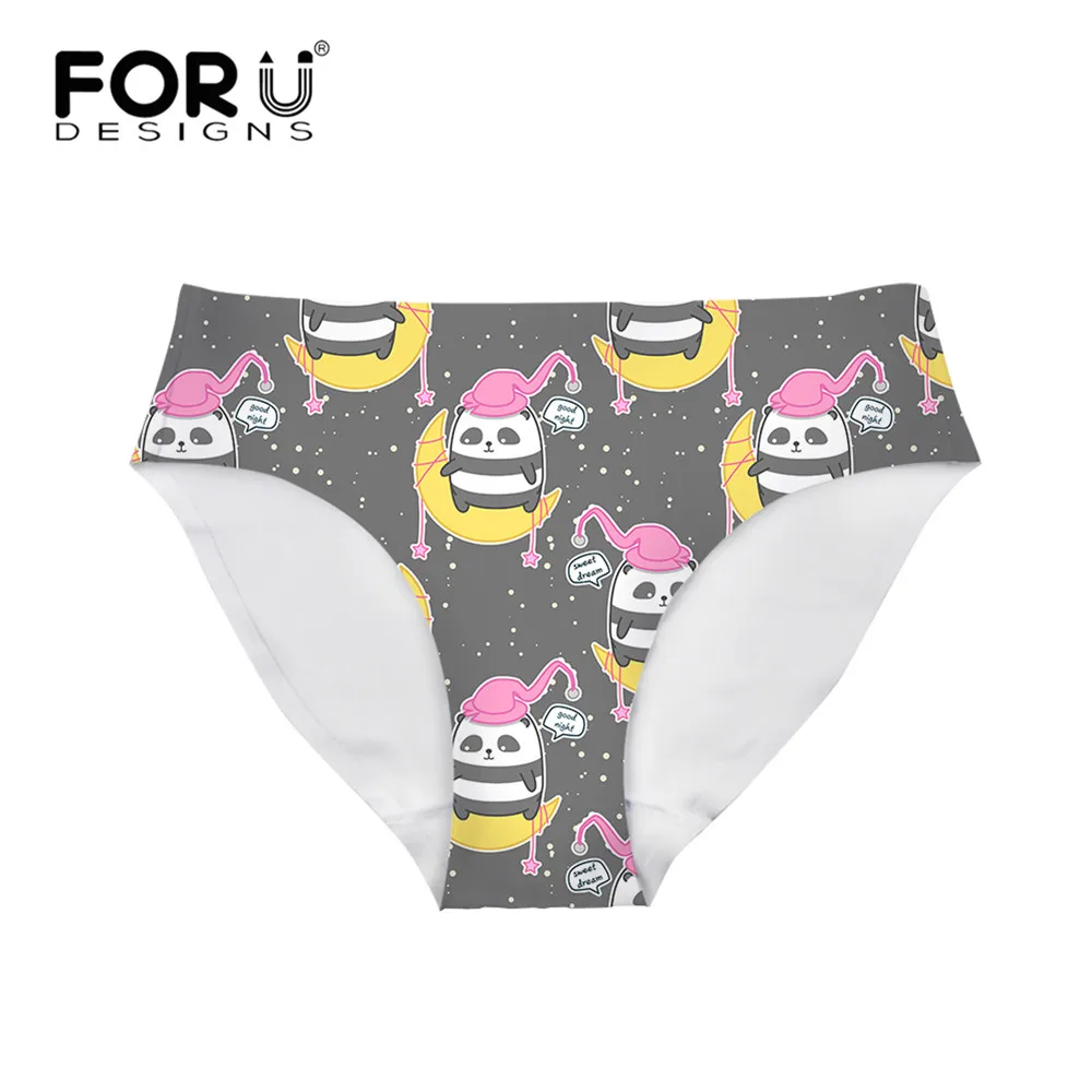 

Женские трусики FORUDESIGNS, дизайн панды, 1/3 шт./компл., нижнее белье, ультратонкое дышащее нижнее белье без следов, женское нижнее белье со средне...