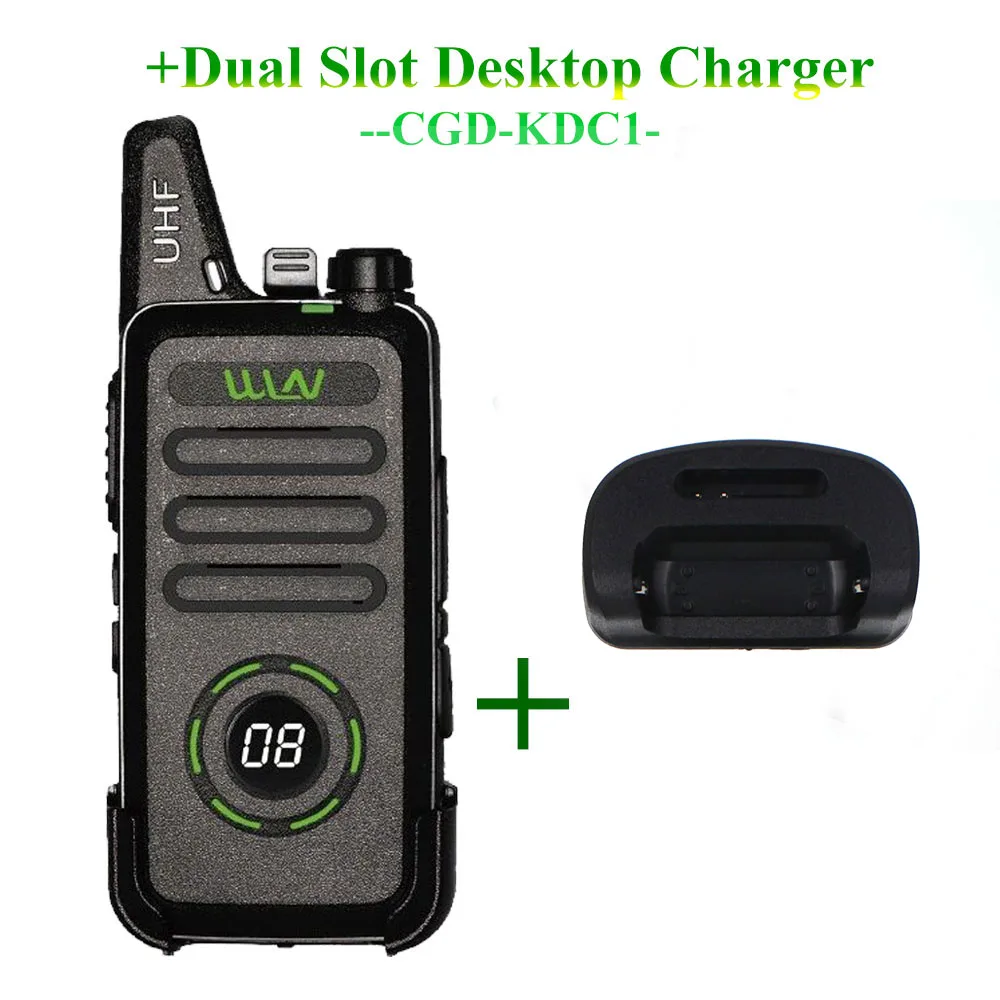Add a desk charger WLN KD-C1 Plus Mini Walkie Talkie UHF 400-470 МГц с 16 каналами двухстороннее радио FM приемопередатчик KD-C1plus - Цвет: Add a desk charger