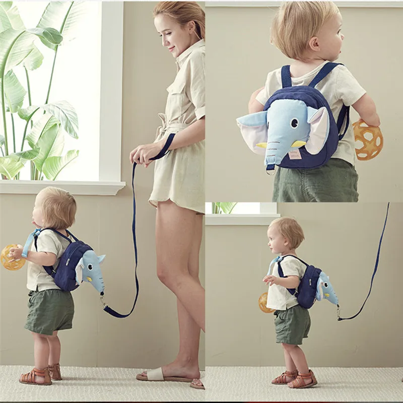 

Cute baby elephant safety strap backpack toddler anti-lost bag children comfortable school bag toddler anti-lost wrist link