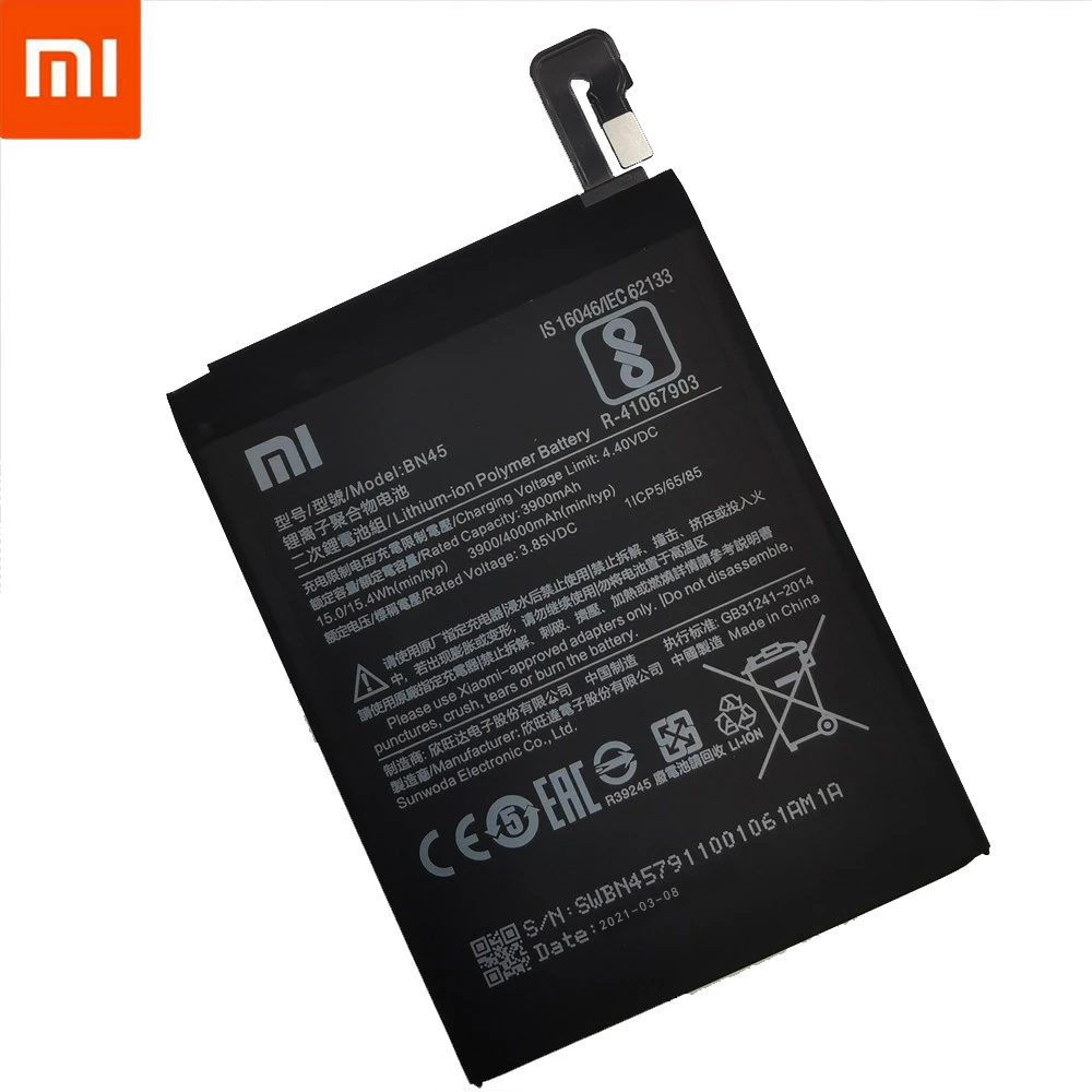 Аккумулятор для телефона Xiao Mi BN45 Xiaomi Redmi Note 5 Note5 оригинальные фотоаккумуляторы