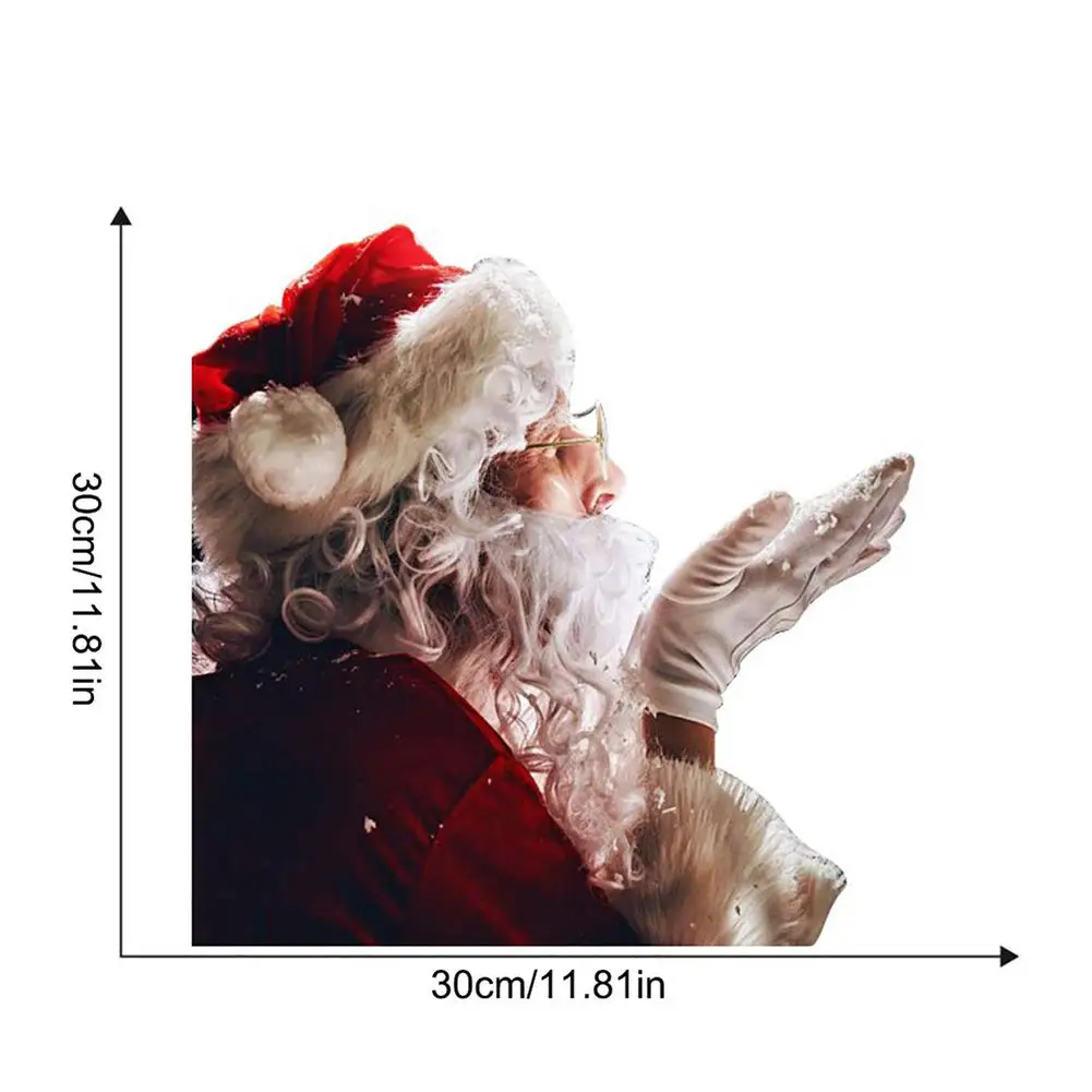 

2pcs New Santa Car Sticker Creative Decoration Santa Window Sticker Car Exterior Decoration Christmas Present