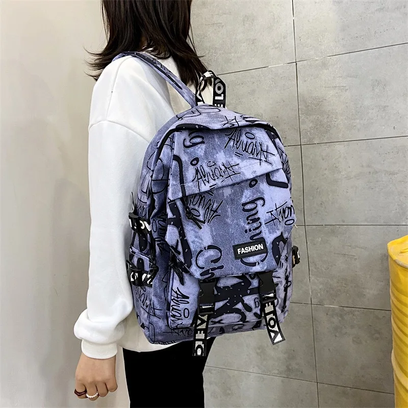 

2022 Fashion Graffiti Women Backpacks Travel Bagpack Shoulder Bags Teenage Girls Students Schoolbag Trendy Backpack