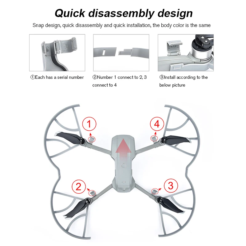 Mavic Air 2 Propeller Guard Quick install Props Protector Guard ABS Gray for DJI Mavic Air 2 Expansion Accessories