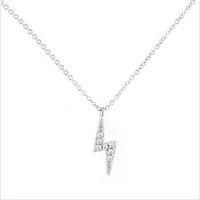 s925 silver simple mini lightning clavicle chain sweet delicate diamond set pendant korean style necklace