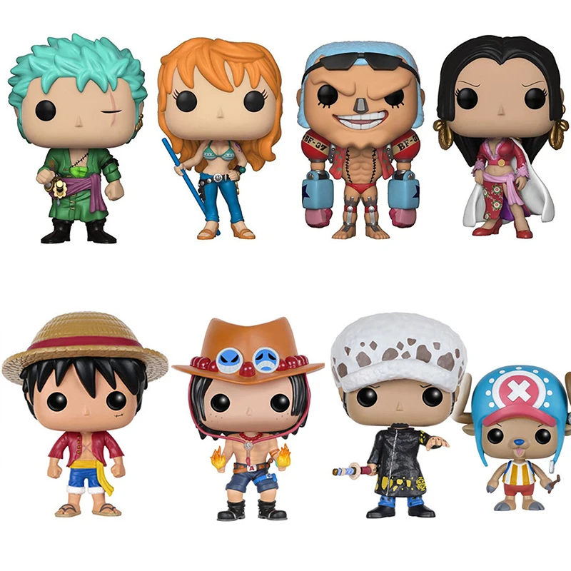 

Anime Pop Figure One Piece Luffy Zoro Nami Chopper Law 4 Inches Figurine Cartoon Character Model Doll Kawaii Toys Collection