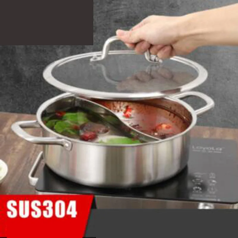 1 шт. кастрюля 304 нержавеющая сталь Однослойная для приготовления пищи 24 32 см