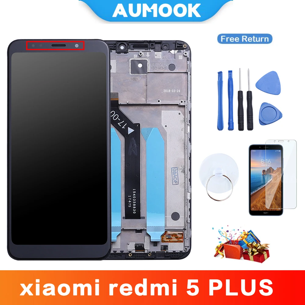 

AUMOOK 5.99 LCD Original for Xiaomi Redmi Note 5 Pro LCD Screen Display with Frame Touch Screen for Redmi Note 5 Panel Digitizer