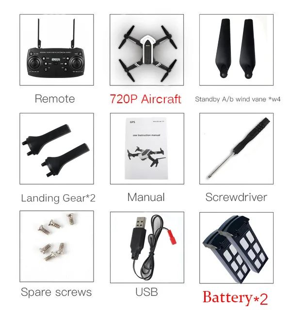 XYCQ S7 Квадрокоптер Дрон с камерой живое видео, WiFi FPV Квадрокоптер с 110 ° широкоугольная 1080P HD камера складной Дрон RTF - Цвет: 720P x 2 battery