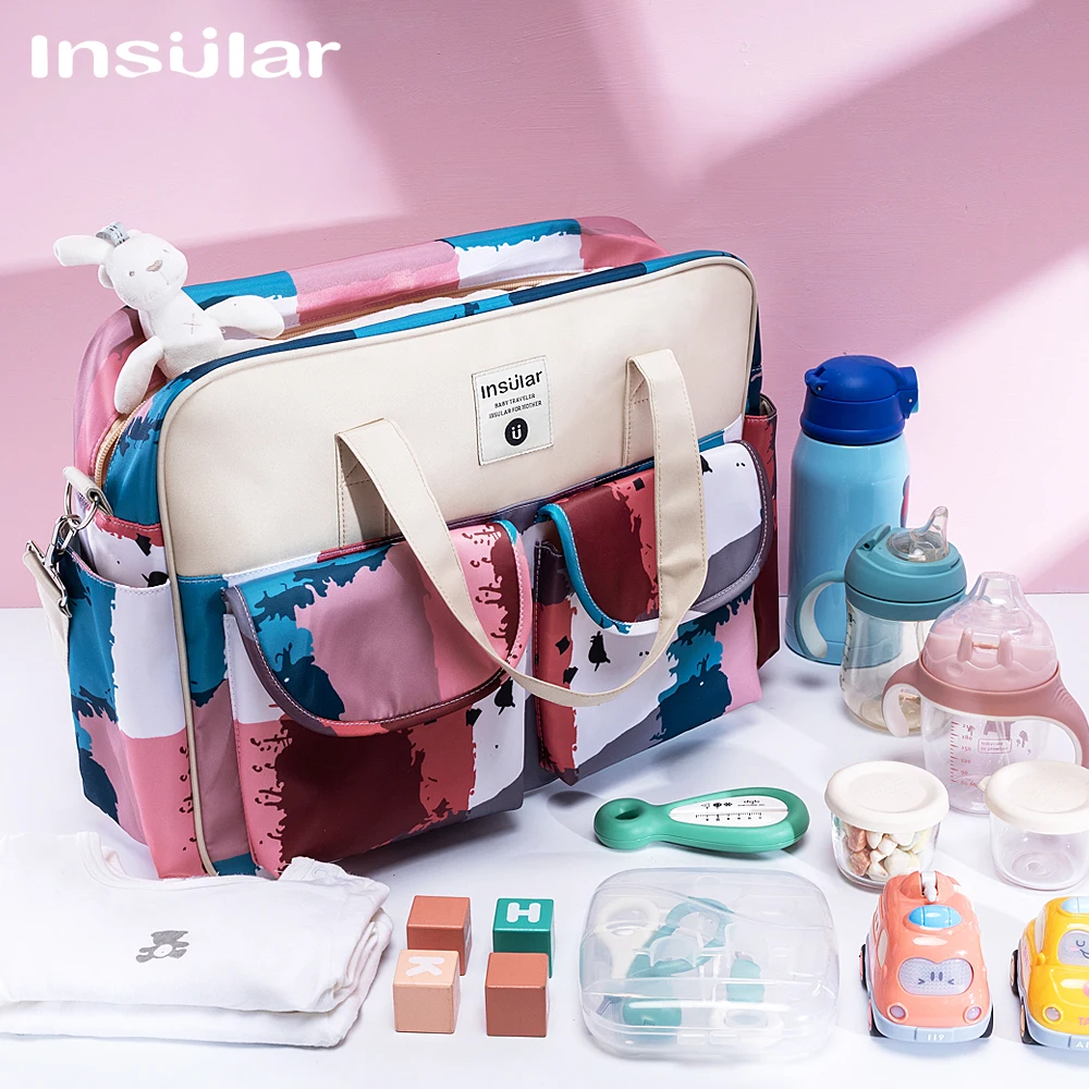 

Insular New Style Waterproof Diaper Bag Large Capacity Messenger Travel Bag Multifunctional Maternity Mother Baby Stroller Bags