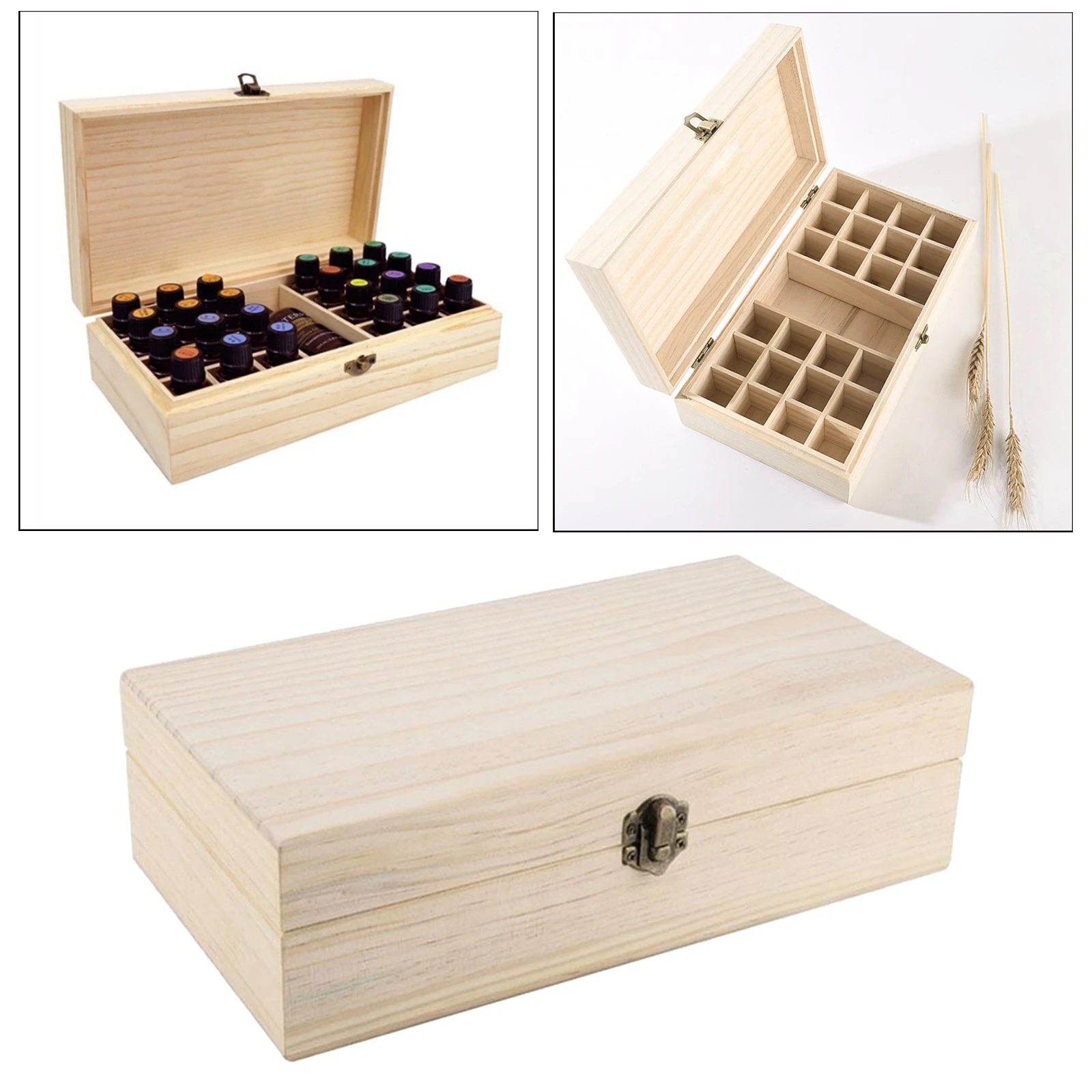 

Wood Storage Box 25 Compartment Essential Oil Storage Boxes Easy To Carry Prevention Essential Oil Wooden Case Holders