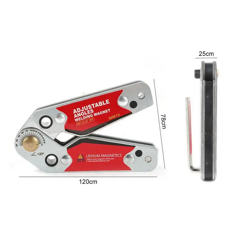 

Hot WM10 Adjustable Magnetic Neodymium Welding Positioner Locator Tools With Wrench Welding Fixed Fixture Welding Magnet Holder