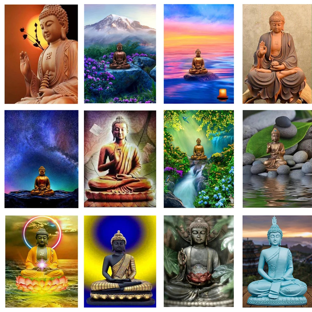 

5D DIY Diamond Painting Buddha Cross Stitch Kit Full Drill Embroidery Mosaic Religion Picture Of Rhinestones Gift Home Decor